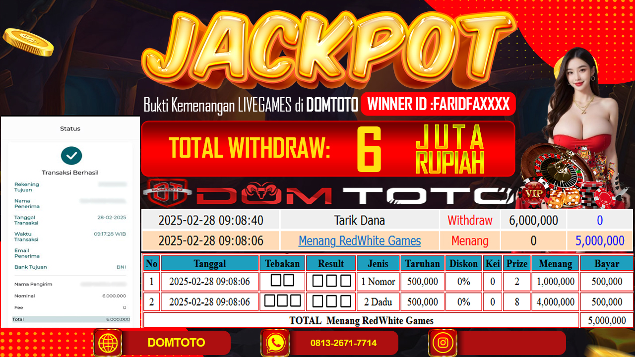 JACKPOT LIVE GAMES REDWHITE 28 FEBRUARI 2025